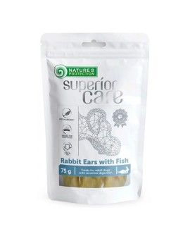Nature's Protection SC White Dogs Rabbit Ears with Fish 75g dog