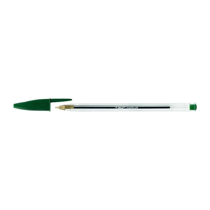 Długopis jednorazowy BIC CRISTAL ORIGINAL 875976 zielony 1.0mm przezroczysta obudowa