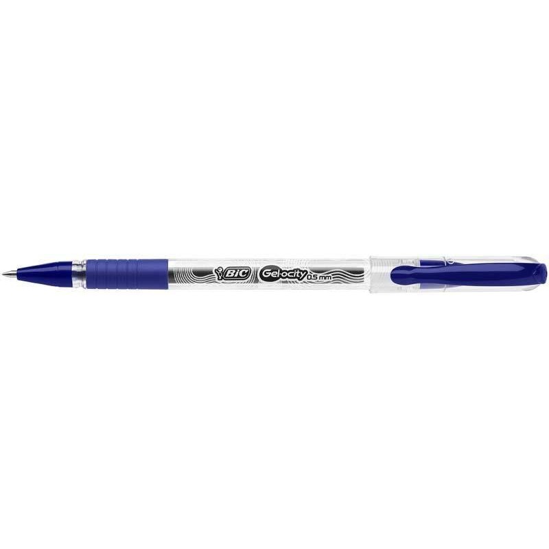 Długopis żelowy z gumowym uchwytem BIC GEL-OCITY STIC CEL1010265 niebieski 0.5mm transparentna obudowa