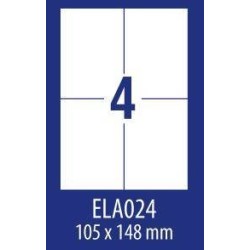 Etykiety samoprzylepne 105x148mm uniwersalne AVERY ZWECKFORM ECONOMY ELA024 białe 100ark*4szt