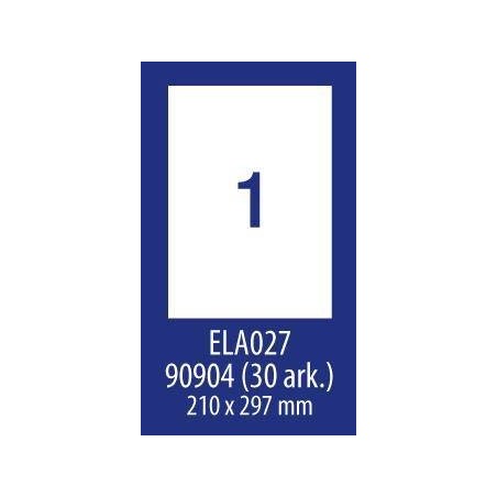Etykiety samoprzylepne 210x297mm uniwersalne AVERY ZWECKFORM ECONOMY ELA027 białe 100ark*1szt