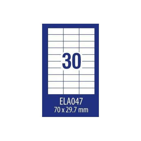 Etykiety samoprzylepne 70x29.7mm uniwersalne AVERY ZWECKFORM ECONOMY ELA047 białe 100ark*30szt
