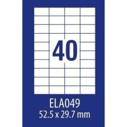 Etykiety samoprzylepne 52.5x29.7mm uniwersalne AVERY ZWECKFORM ECONOMY ELA049 białe 100ark*40szt
