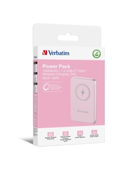 Verbatim Charge 'n' Go Litowo-polimerowy (LiPo) 10000 mAh Bezprzewodowe ładowanie Różowy