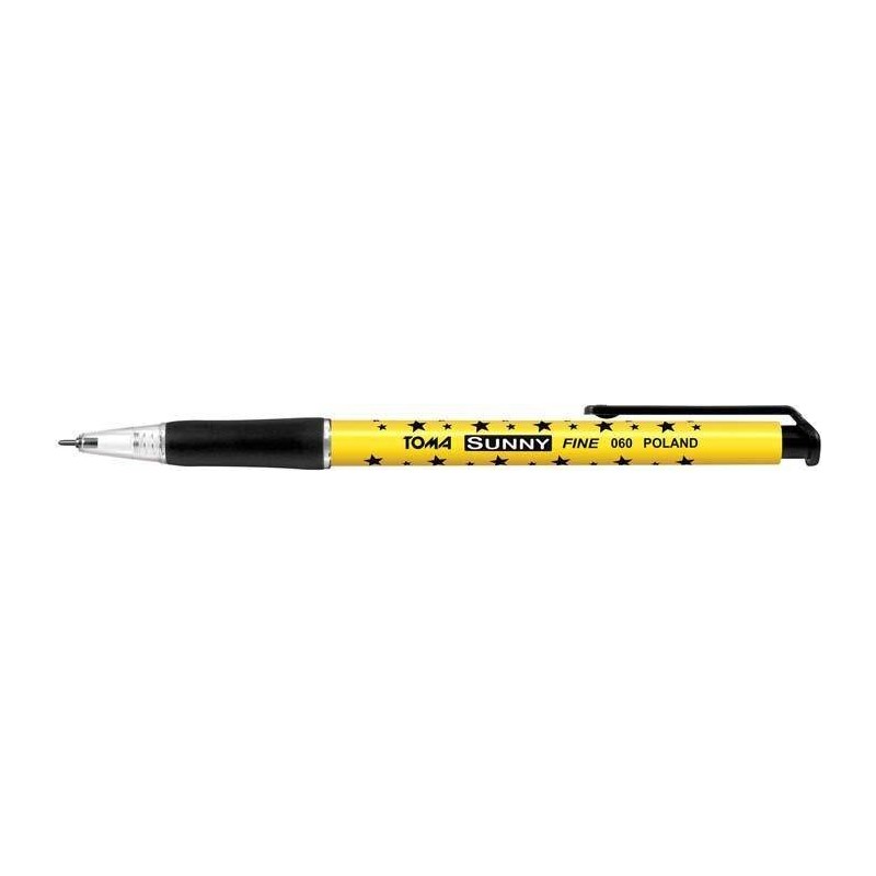 Długopis automatyczny TOMA SUNNY TO-060 3 2 czarny 0.7 ob. żółta w gwiazdki