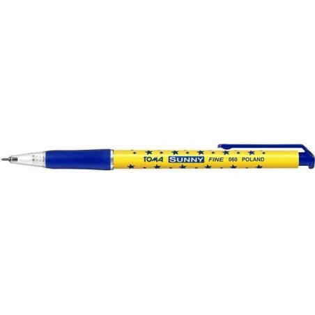 Długopis automatyczny TOMA SUNNY TO-060 1 2 niebieski 0.7 ob. żółta w gwiazdki