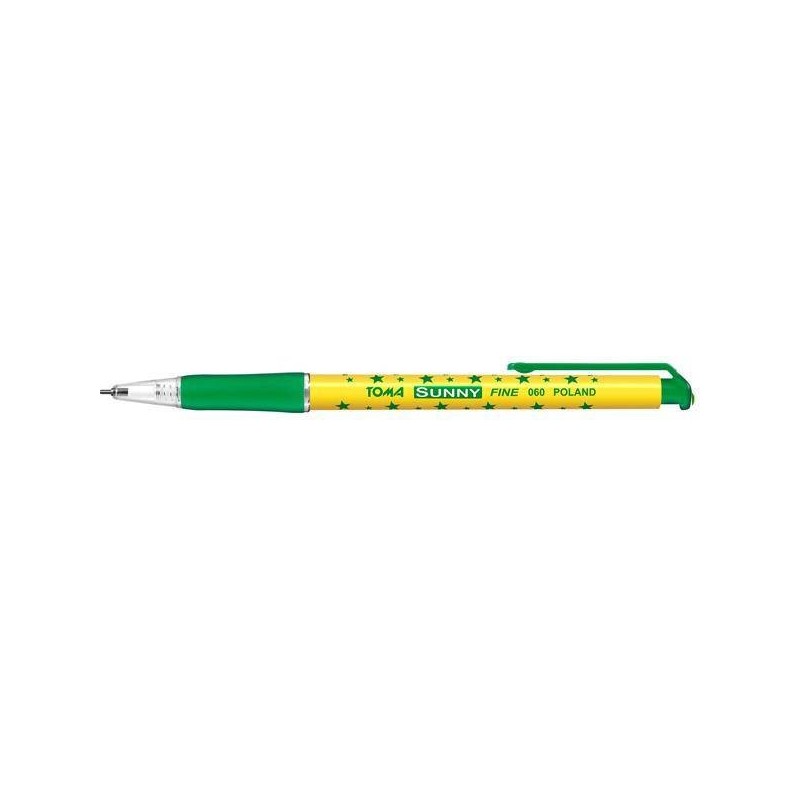 Długopis automatyczny TOMA SUNNY TO-060ZIEL zielony 0.7 ob. żółta w gwiazdki