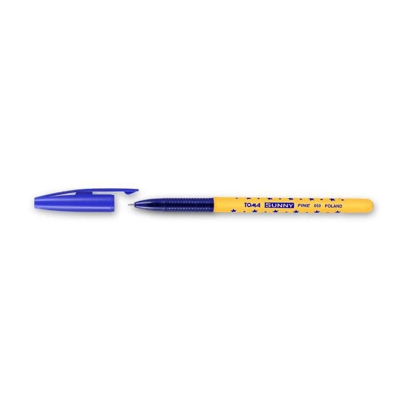 Długopis jednorazowy TOMA SUNNY FINE TO-050 1 2 niebieski 0.7 ob. w gwiazdki