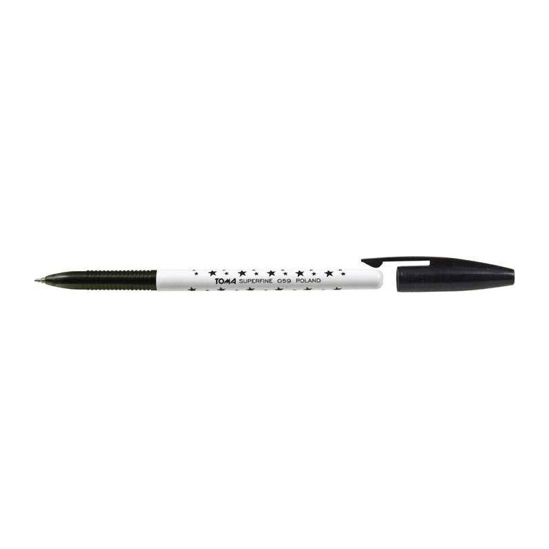 Długopis jednorazowy TOMA SUPERFINE TO-059 3 2 czarny 0.5 ob. w gwiazdki