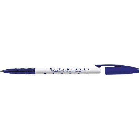 Długopis jednorazowy TOMA SUPERFINE TO-059 1 2 niebieski 0.5 ob. w gwiazdki