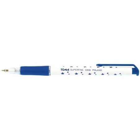 Długopis automatyczny TOMA SUPERFINE TO-069 1 2 niebieski 0.5 ob. w gwiazdki