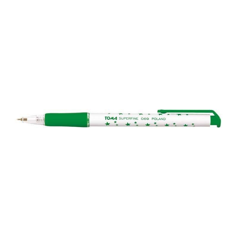 Długopis automatyczny TOMA SUPERFINE TO-069 4 2 zielony 0.5 ob. w gwiazdki