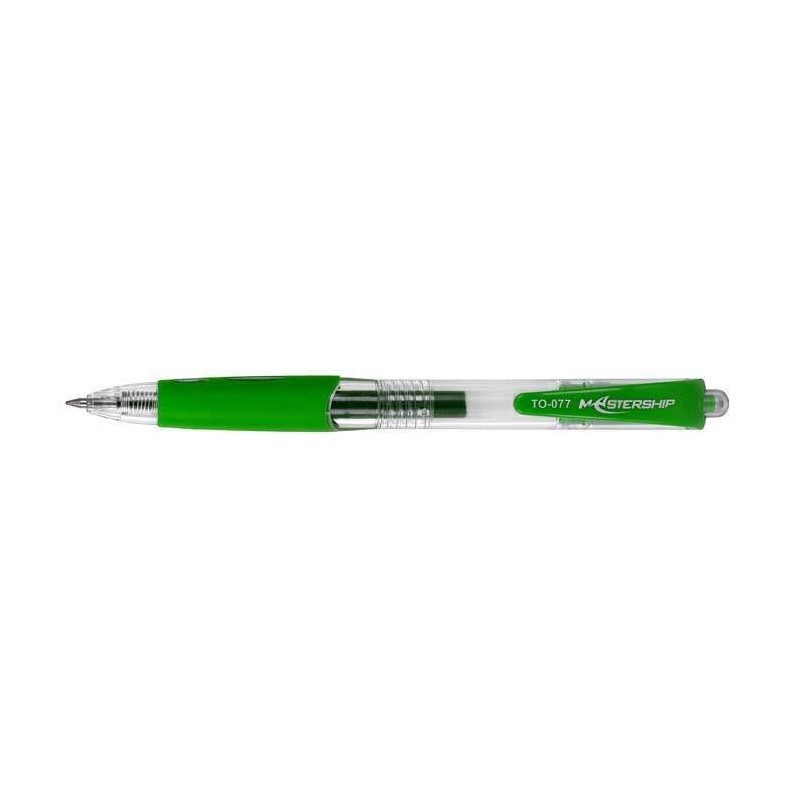 Długopis żelowy automatyczny TOMA MASTERSHIP TO-077 4 2 zielony 0.5 ob. przeźroczysta