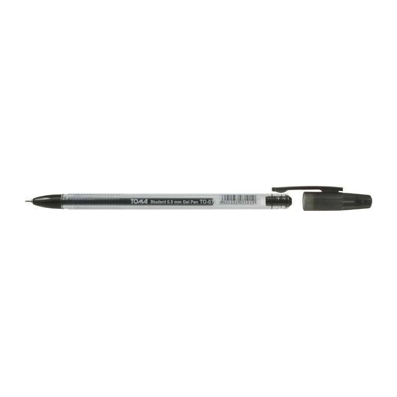 Długopis żelowy TOMA STUDENT TO-071 3 2 czarny 0.5 ob. przeźroczysta
