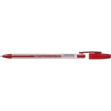 Długopis żelowy TOMA STUDENT TO-071 2 2 czerwony 0.5 ob. przeźroczysta