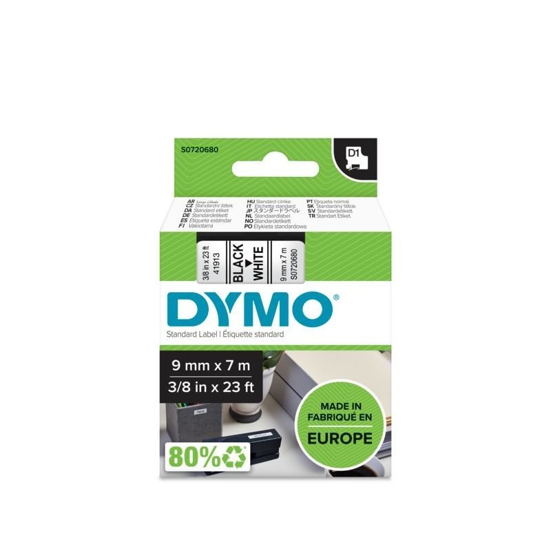 Taśma barwiąca DYMO D1 9mmx7m czarny/biały S0720680 (9 mm )