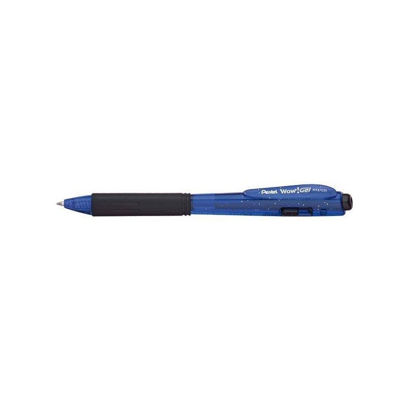Długopis żelowy automatyczny PENTEL WOW K437CR-C niebieski 0.7