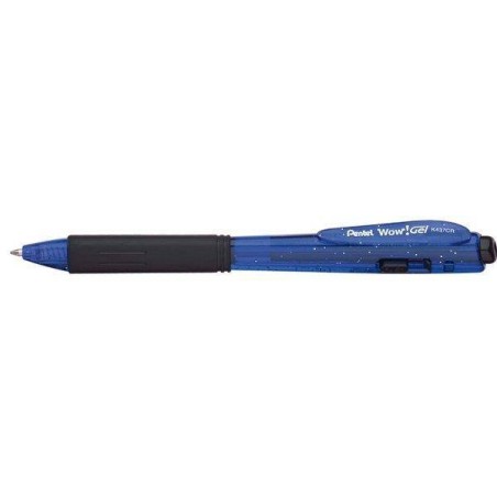 Długopis żelowy automatyczny PENTEL WOW K437CR-C niebieski 0.7