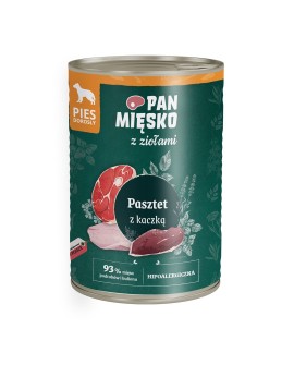 Pan Mięsko z Ziołami Pasztet z kaczką (dorosły) - karma mokra dla psów - 400g
