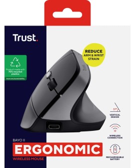 Mysz TRUST BAYO II ERGONOMIC WIRELESS MOUSE BLK (25145)