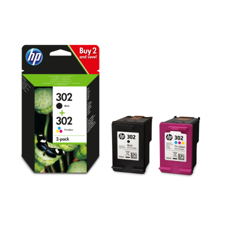 Zestaw tuszy HP 302 Czarny i tri-color (X4D37AE)