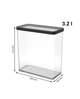 Rotho Pojemnik na przysmaki wysoki 3.2L LOFT transparentny/czarny