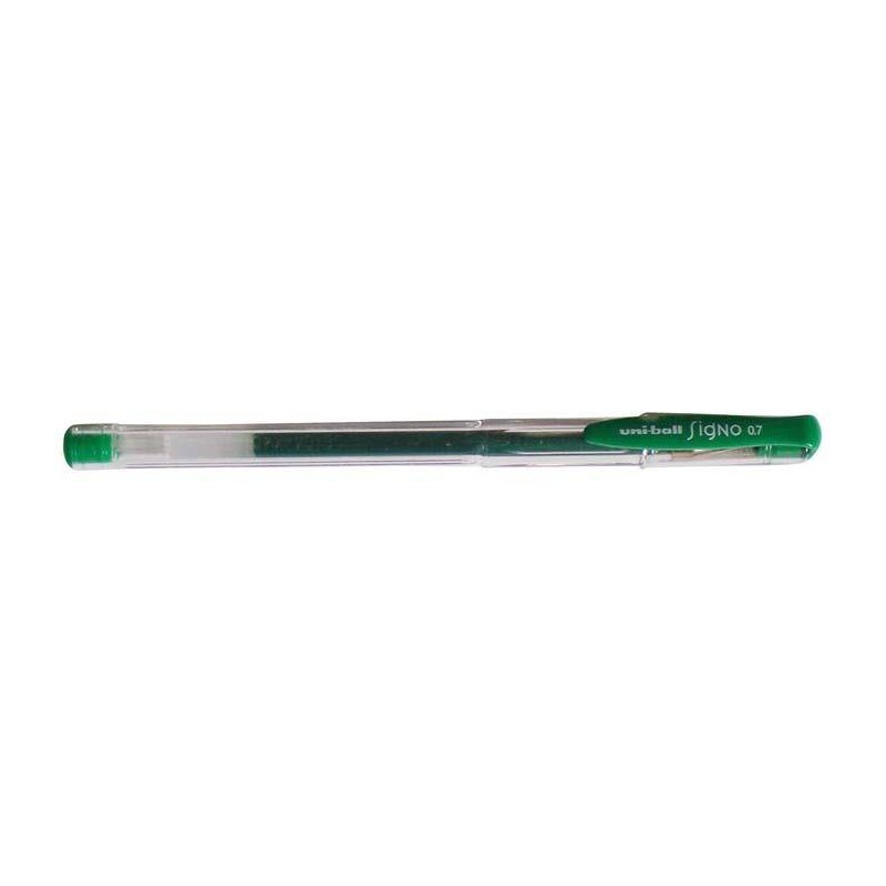 Długopis żelowy UNI UM-100 138698 zielony 0.5mm obudowa transparentna