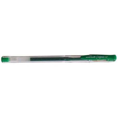 Długopis żelowy UNI UM-100 138698 zielony 0.5mm obudowa transparentna