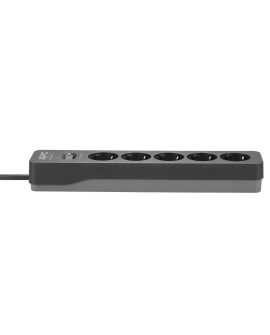 APC PME5B-GR ochrona przeciwprzepięciowa Czarny 5 x gniazdo sieciowe 230 V 1,5 m