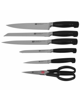 Zestaw noży ZWILLING Four Star 35145-000-0 (Blok samoostrzący, Nożyczki, Nóż x 5)