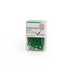Spinacze okrągłe 28mm VICTORY OFFICE PRODUCTS 6028350-15 zielone metalowepowlekane w pojemniku plastikowym 50szt