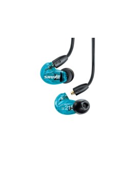 Shure SE215DYBL+UNI-EFS - Słuchawki douszne AONIC215 z pojedynczym przetwornikiem i kablem 3.5mm (niebieskie)
