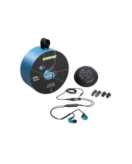 Shure SE215DYBL+UNI-EFS - Słuchawki douszne AONIC215 z pojedynczym przetwornikiem i kablem 3.5mm (niebieskie)
