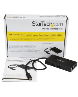 StarTech.com DKT30CHPD stacja dokująca Przewodowa USB 3.2 Gen 1 (3.1 Gen 1) Type-C Czarny