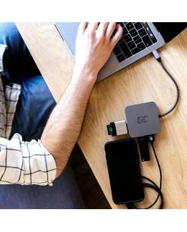 GREEN CELL ADAPTER, PRZEJŚCIÓWKA HUB USB-C 6W1