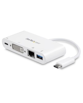 USB-C ADAPTER MULTIPORT DVI/DVI-I RJ45 USB-A