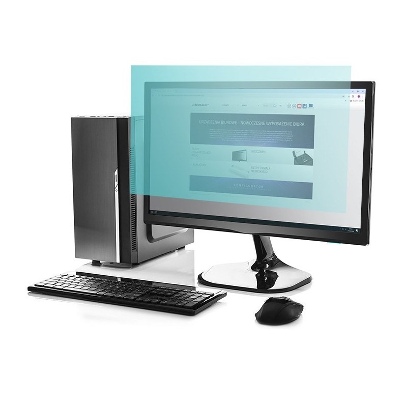 Qoltec Filtr światła niebieskiego 23.8" | 16:9 | Ochrona wzroku | Anti Glare | Matowy | na monitor