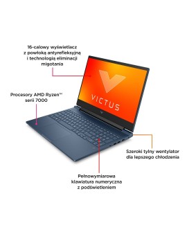 HP VICTUS 16-s0006nw Ryzen 7 7840HS 16,1"QHD AG IPS 300nits 240Hz 32GB DDR5 SSD1TB RTX 4070 8GB Cam1080p No ODD Win11 2Y Mica