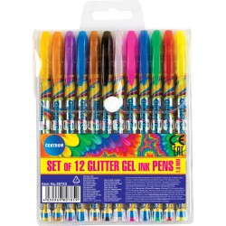 Długopisy żelowe PVC CENTRUM GLITTER 80785 mix*12 1.0mm 12szt