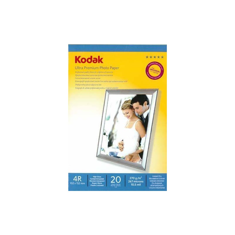 Papier fotograficzny błyszczący High Gloss KODAK Ultra Premium Photo Paper 5740-818 10x15 270g 20 ark.
