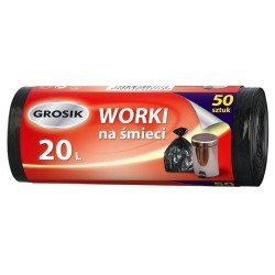 Worki HDPE GROSIK ZZA311700 czarne 20l 50 szt
