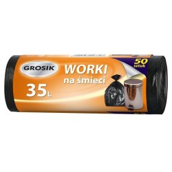 Worki HDPE GROSIK ZZA311900 czarne 35l 50 szt