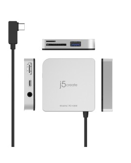 j5create JCD612 stacja dokująca Tablet Czarny, Srebrny