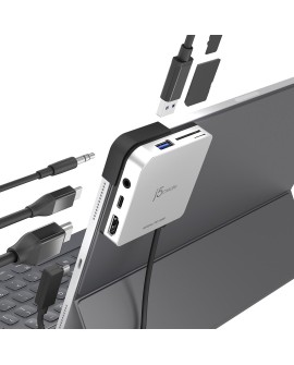 j5create JCD612 stacja dokująca Tablet Czarny, Srebrny
