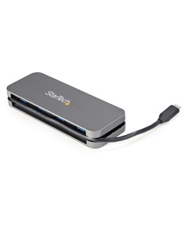 StarTech.com HB30CM4AB huby i koncentratory USB 3.2 Gen 1 (3.1 Gen 1) Type-C 5000 Mbit/s Czarny, Szary