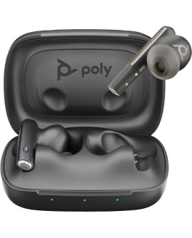 POLY Słuchawki douszne Voyager Free 60 UC M w kolorze głębokiej czerni + adapter USB-A BT700 + podstawowe etui z ładowarką