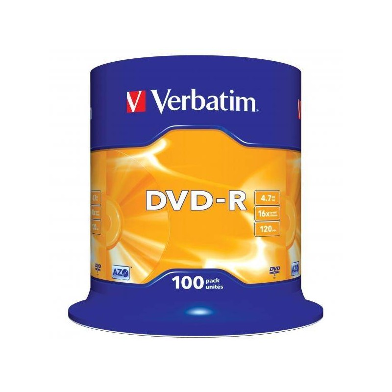 Płyta DVD-R 4,7GB 16x VERBATIM DataLife PLUS 43549 Cake 100 szt.