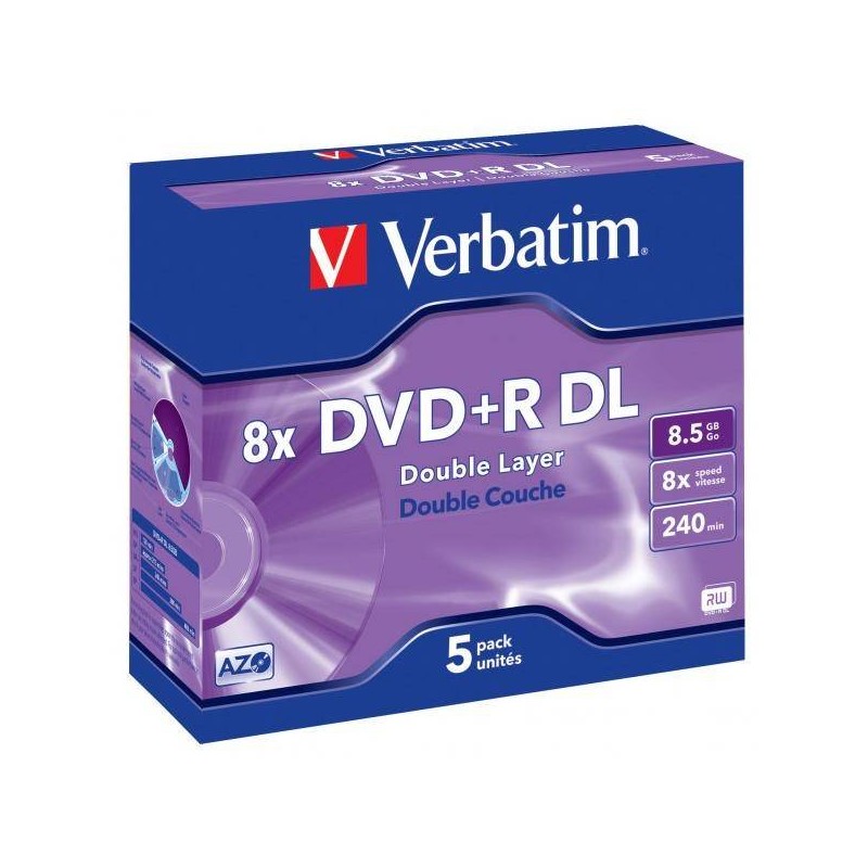 Płyta DVD+R 8,5GB 8x VERBATIM DataLife PLUS 43541 Jewel 5 szt.