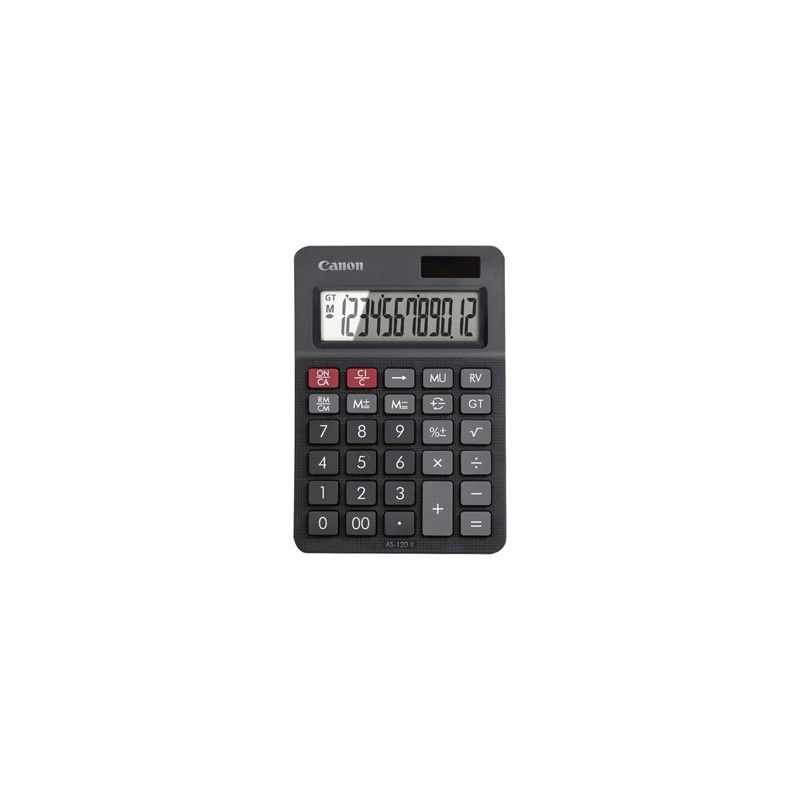 Canon kalkulator AS-120 II EMEA DBL, 4722C003, czarna, biurkowy, 12 miejsc, Obliczenie VAT, suma całkowita