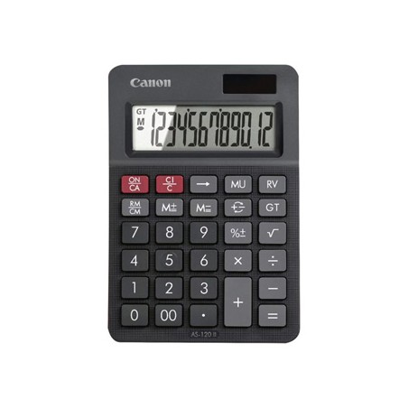 Canon kalkulator AS-120 II EMEA DBL, 4722C003, czarna, biurkowy, 12 miejsc, Obliczenie VAT, suma całkowita